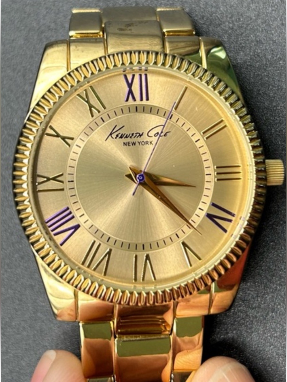 Kenneth Cole Gold Tone Men's Roman Numeral Bracelet Watch